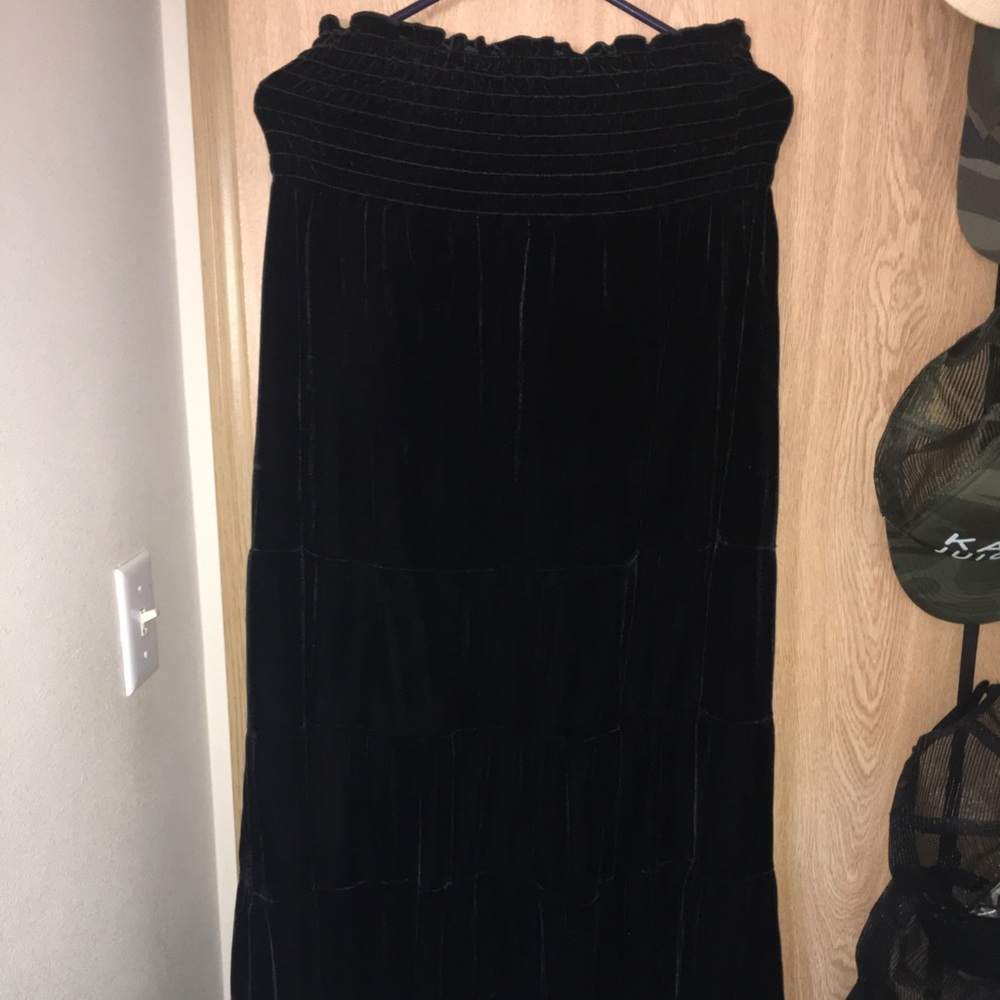 Black velvet tube top sundress